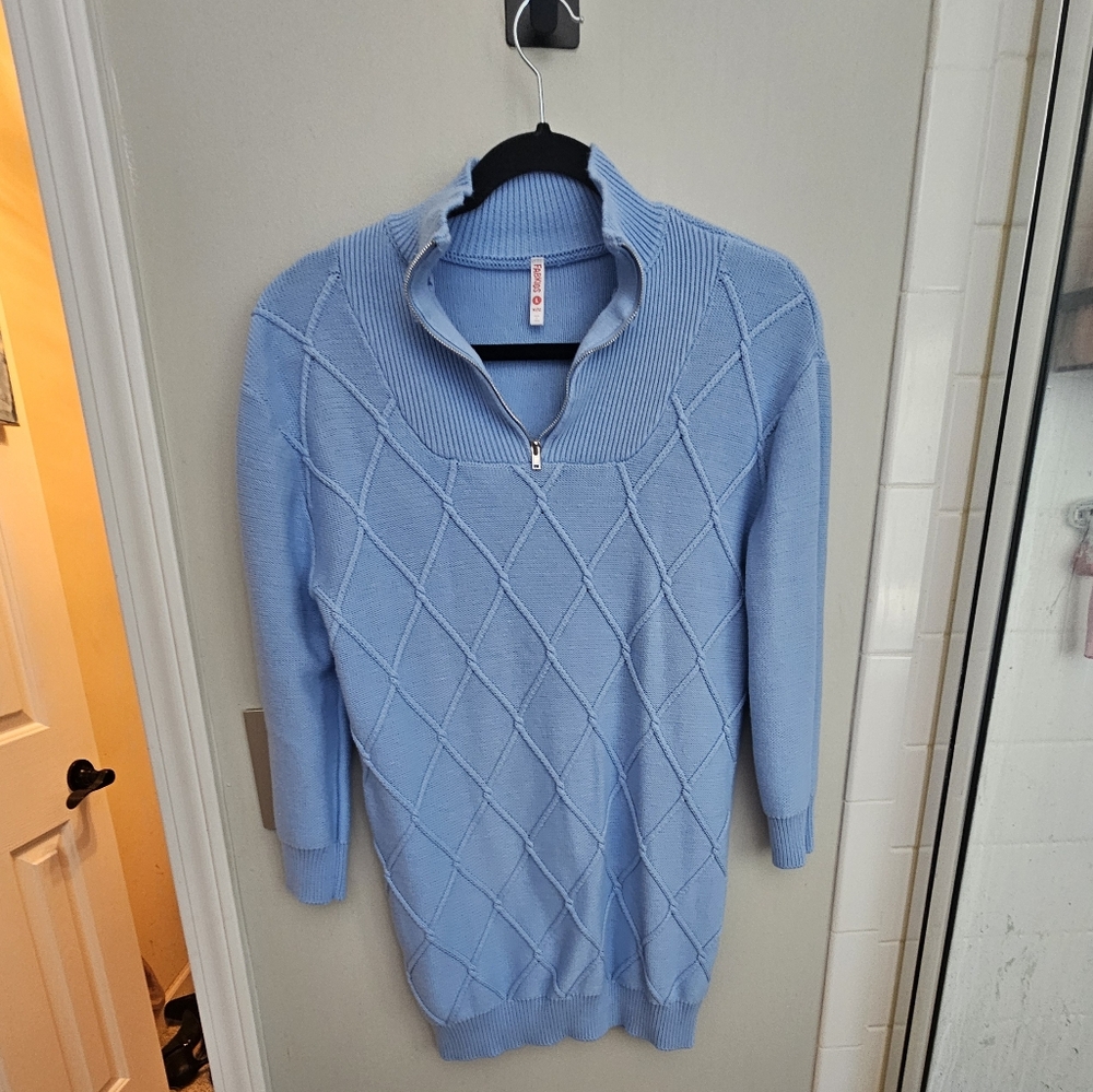 Fab Kids Sweater Dress 10/12 Blue